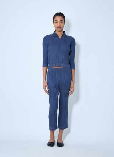 크롭 플리츠 팬츠 Pleats Please Issey Miyake 크롭 플리츠 팬츠 블루 plp0260011