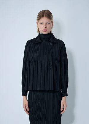 Pleats Please Issey Miyake プリーツスムースコート  ブラック plp0260014