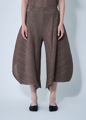 Pleats Please Issey Miyake Flare Pants Brown plp0261004