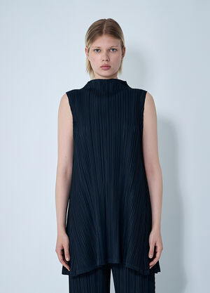 Pleats Please Issey Miyake Mellow 长款褶皱上衣  蓝色 plp0261005