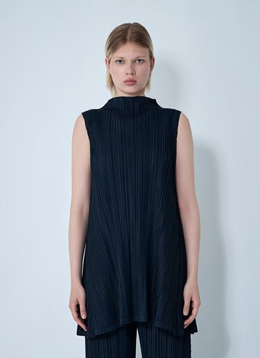 Pleats Please Issey Miyake 튜닉 멜로우 주름 탑  블루 plp0261005
