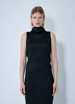 Pleats Please Issey Miyake 주름진 탑  블랙 plp0261008