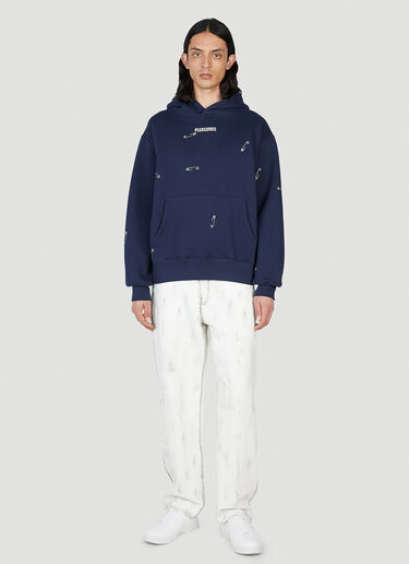 Safety Pin Hooded Sweatshirt Pleasures Safety Pin Hooded Sweatshirt Navy pls0151006