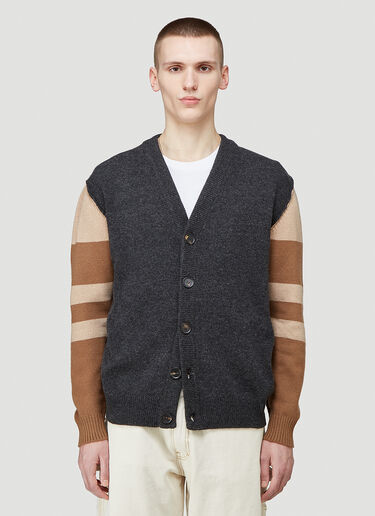 Pringle of Scotland Repurposed V-Neck Cardigan Grey pos0144001