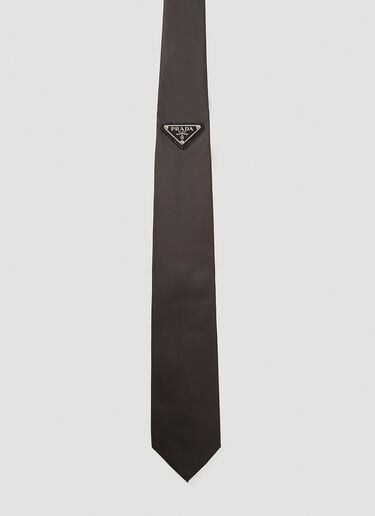 Logo-Plaque Nylon Tie Prada Logo-Plaque Nylon Tie Black pra0141055