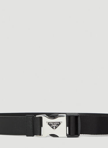 Prada Rollercoaster Buckle Leather Belt Black pra0148008