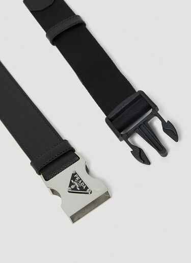 Prada Rollercoaster Buckle Leather Belt Black pra0148008