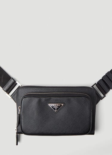 Logo Motif Woven Beltbag Prada Logo Motif Woven Beltbag Black pra0149064