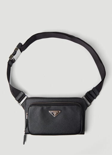 Prada Logo Motif Woven Beltbag Black pra0149064