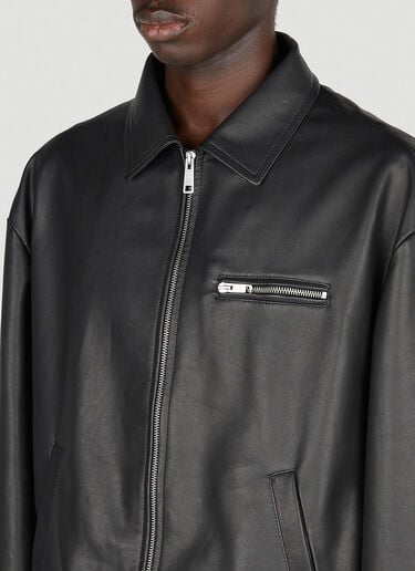 Zip Up Leather Jacket Prada Zip Up Leather Jacket Black pra0153002