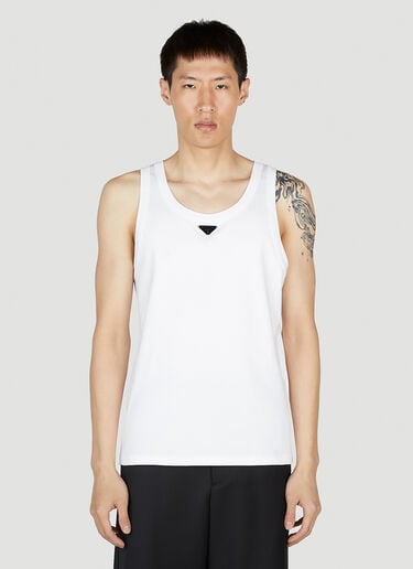로고 플라크 탱크탑 Prada 로고 플라크 탱크탑 화이트 pra0153007