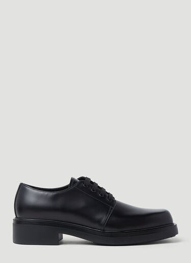 磨砂皮革德比鞋 Prada 磨砂皮革德比鞋 黑色 pra0153014