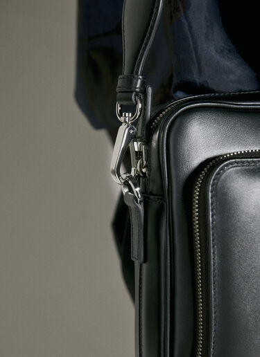 Prada 配小袋皮革单肩包 黑色 pra0153024