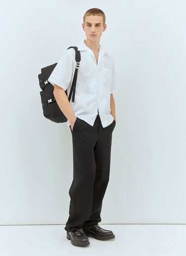 Prada Striped Short-Sleeve Shirt White pra0160004
