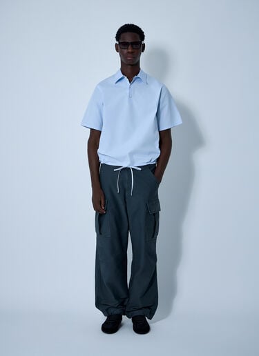 Prada Short-Sleeve Cotton Shirt Light Blue pra0161001