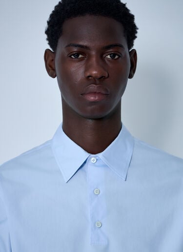 Prada Short-Sleeve Cotton Shirt Light Blue pra0161001