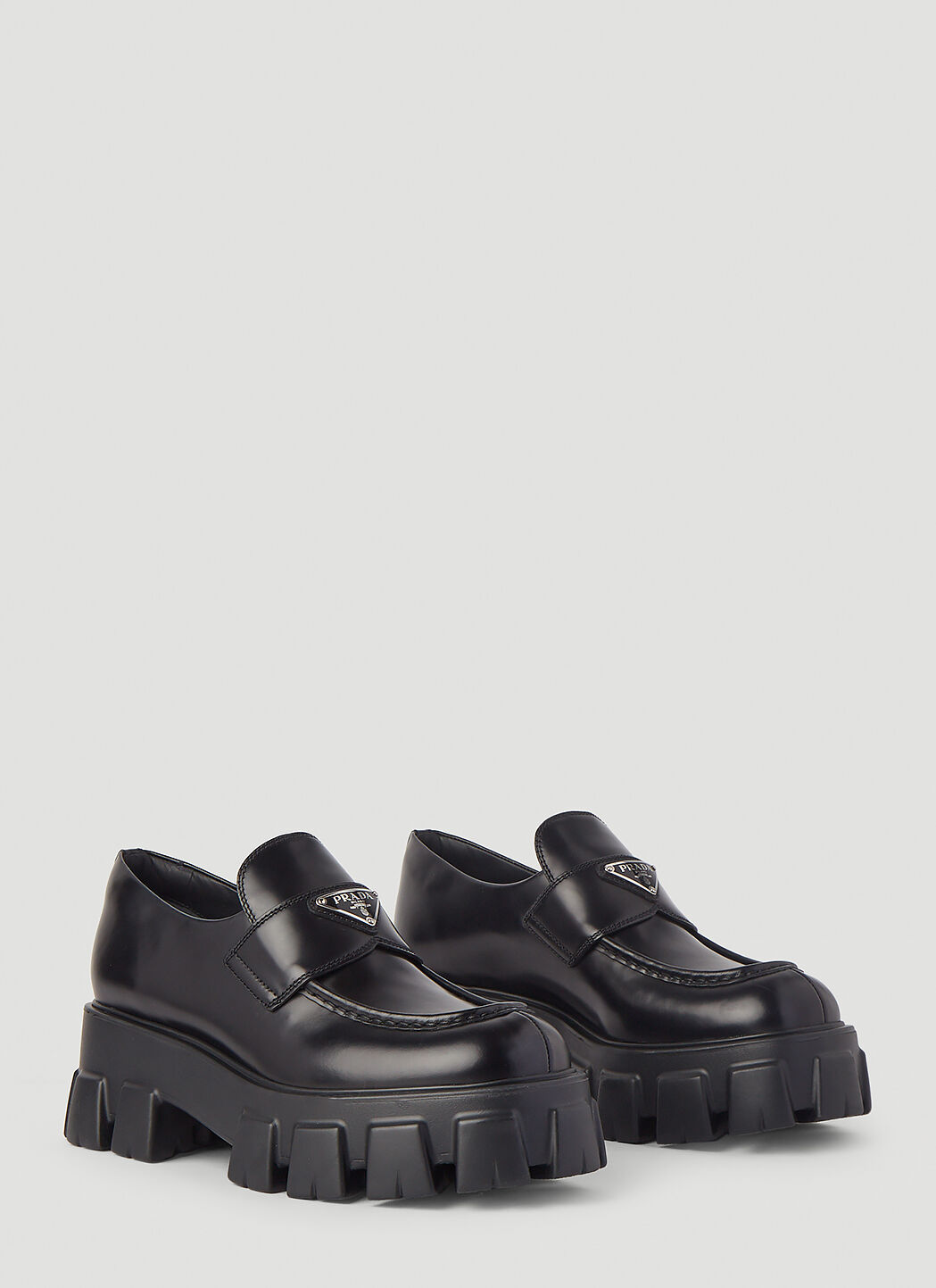Prada Monolith Platform Leather Loafers | LN-CC