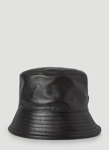 Leather Bucket Hat Prada Leather Bucket Hat Black pra0245062