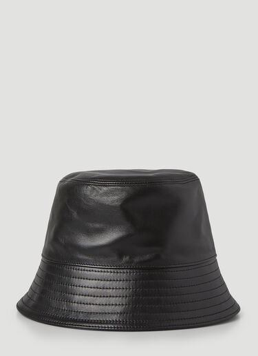 Leather Bucket Hat Prada Leather Bucket Hat Black pra0245062