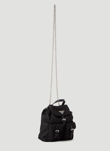 Recycled-Nylon Mini Chain Backpack Prada Recycled-Nylon Mini Chain Backpack Black pra0245077