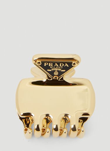 Triangle Plaque Hair Claw Prada Triangle Plaque Hair Claw Gold pra0251023