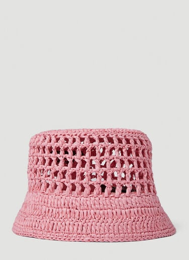 Raffia Woven Bucket Hat Prada Raffia Woven Bucket Hat Pink pra0252028
