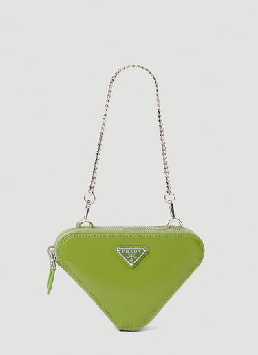 Prada 迷你三角链条钱包 绿色 pra0252066