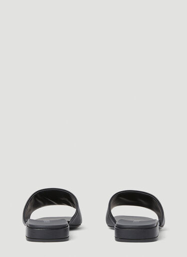 Prada Logo Plaque Block Heel Sandals Black pra0253009