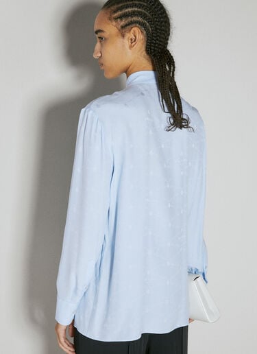 Logo Jacquard Silk Shirt Prada Logo Jacquard Silk Shirt Blue pra0254003