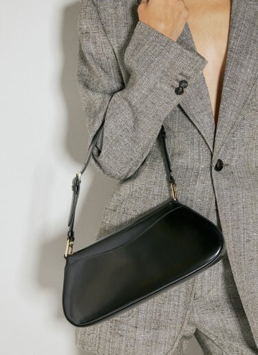 Logo Plaque Baguette Shoulder Bag Prada Logo Plaque Baguette Shoulder Bag Black pra0254058