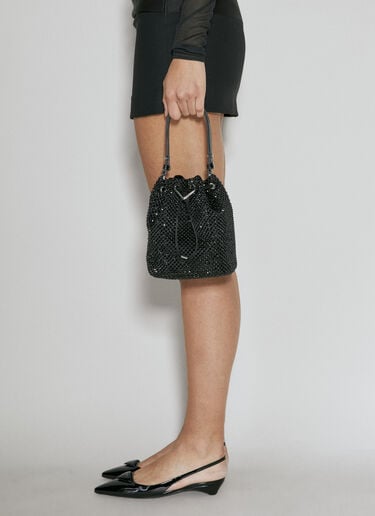 Crystal Embellished Satin Mini Bag Prada Crystal Embellished Satin Mini Bag Black pra0255015