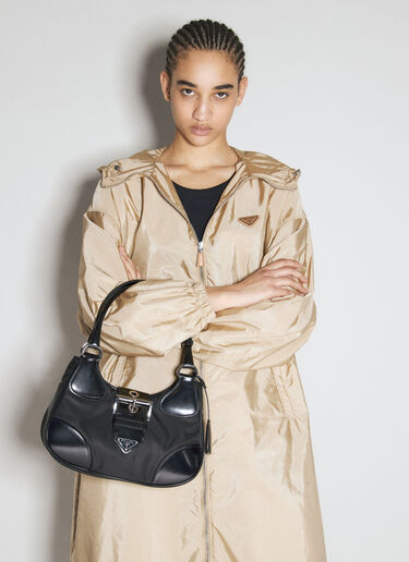Prada 再生尼龙和皮革单肩包 黑色 pra0256046