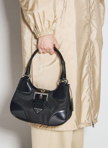 Prada 再生尼龙和皮革单肩包 黑色 pra0256046