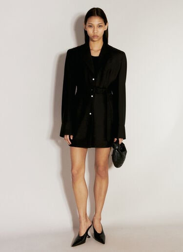 Prada 싱글 브레스트 가벼운 모헤어 재킷  블랙 pra0256050