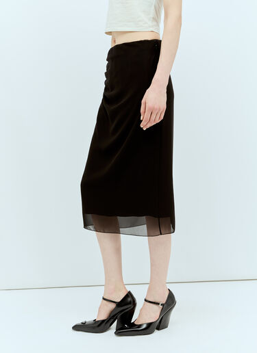 조젯 미디 스커트 Prada 조젯 미디 스커트 블랙 pra0256052