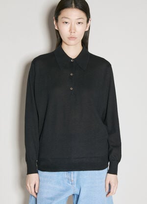 Prada 羊绒 polo 毛衣  黑色 pra0256053