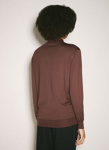 Long-Sleeved Silk Polo Shirt Prada Long-Sleeved Silk Polo Shirt Burgundy pra0258001