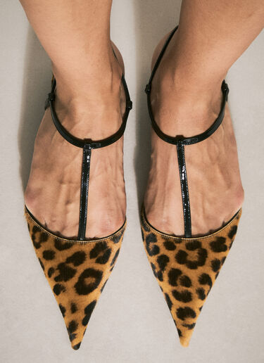Prada 豹纹露跟小猫跟高跟鞋 棕 pra0258026