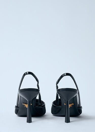 Prada 徽标铭牌尖头高跟鞋  黑色 pra0260005