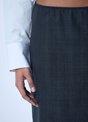 Prada Wool Midi Skirt Black pra0260022