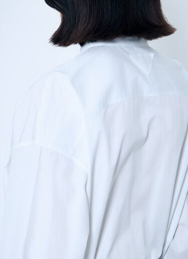 Prada Drawstring Hem Shirt White pra0260024