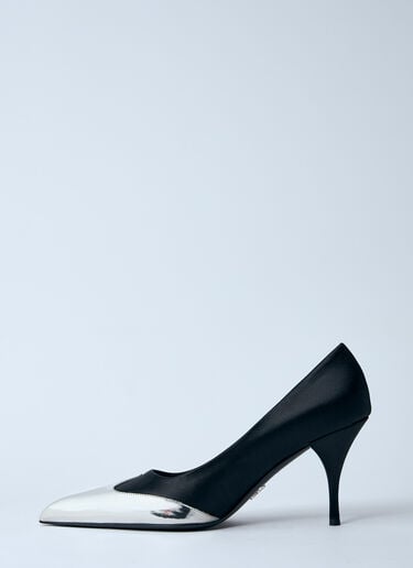 Prada Satin And Metallic Heeled Pumps Black pra0260060