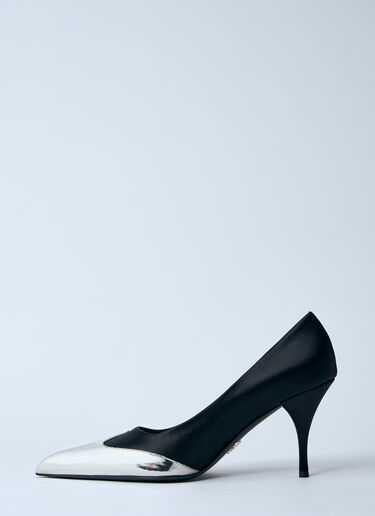 Satin And Metallic Heeled Pumps Prada Satin And Metallic Heeled Pumps Black pra0260060