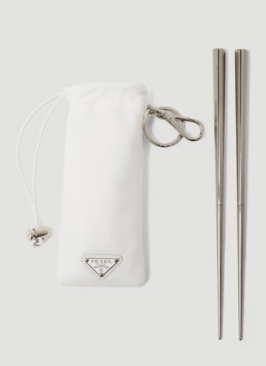 Logo Engraved Chopstick Set Prada Logo Engraved Chopstick Set White pra0349001