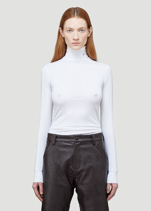 Raf Simons R-Embroidered Turtleneck Top White raf0244009