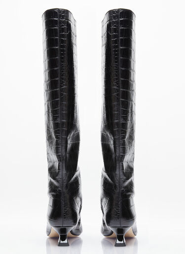 Pillar Snake-Embossed Leather Boots Rejina Pyo Pillar Snake-Embossed Leather Boots Black rej0253012