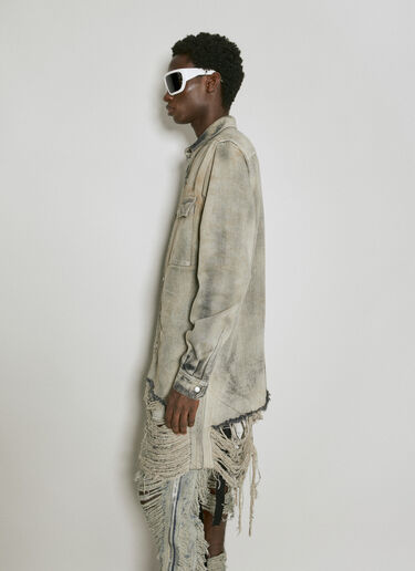 Long Distressed Denim Jacket Rick Owens Long Distressed Denim Jacket Grey ric0154007