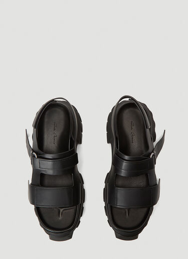 Rick Owens Tractor Leather Sandals Black ric0239018