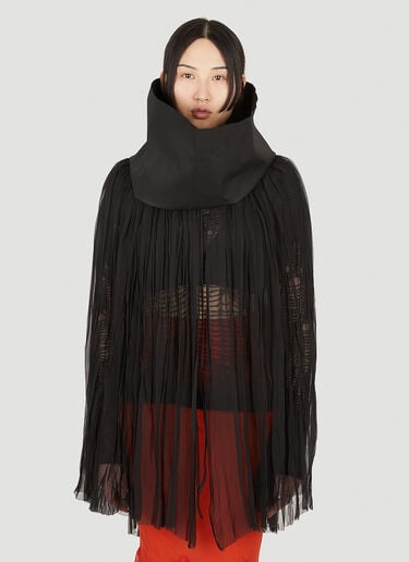 Oversized Collar Sheer Cape Rick Owens Oversized Collar Sheer Cape Black ric0248002