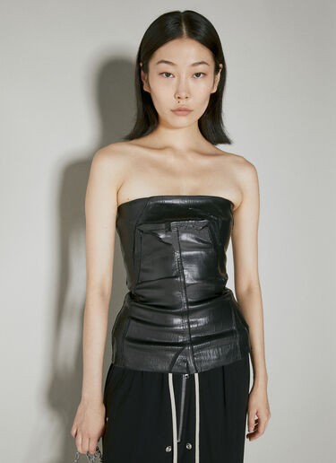 Rick Owens 디스트레스트 뷔스티에 탑 블랙 ric0253018